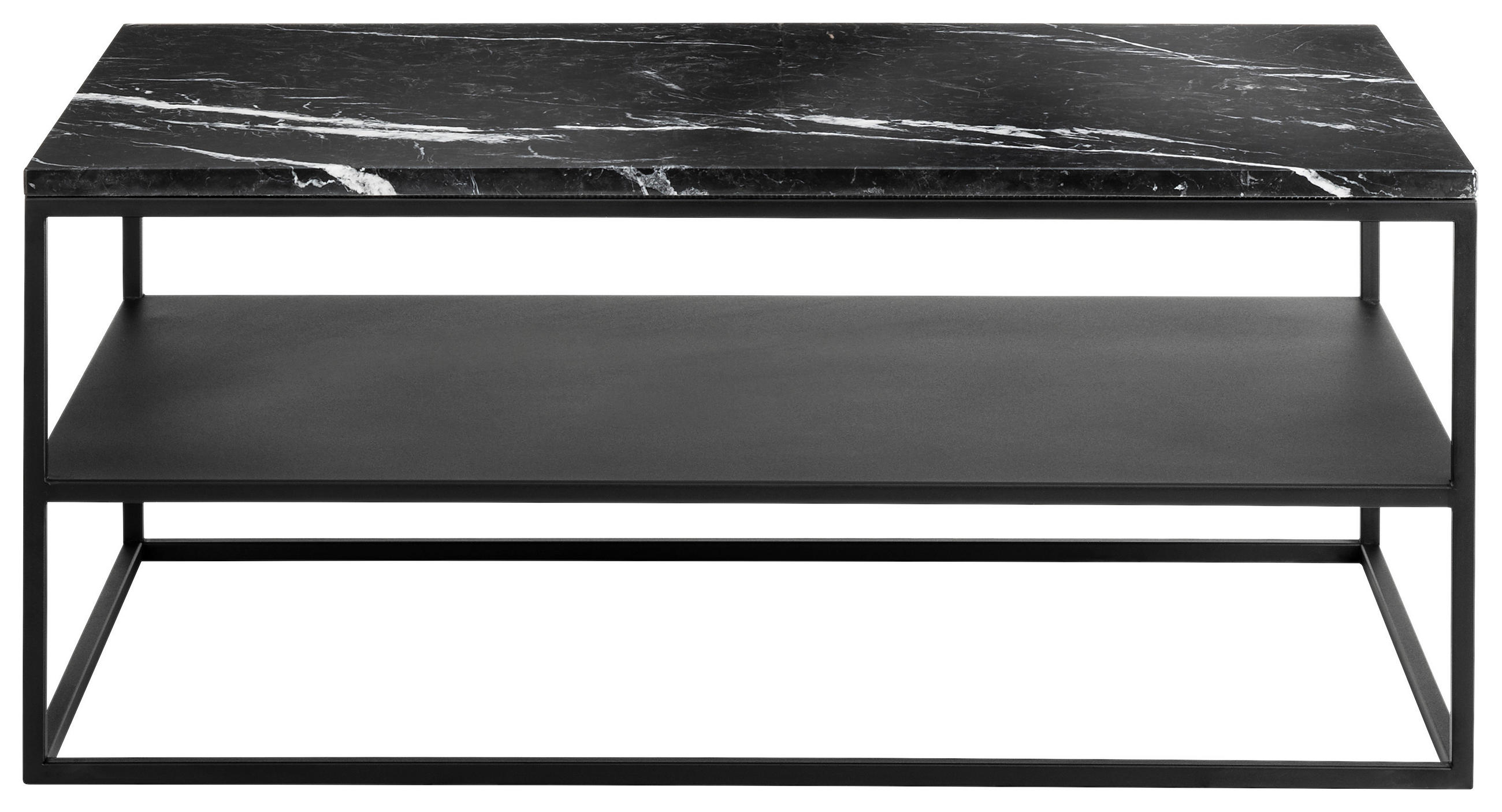 COUCHTISCH in Metall 100/60/41,5 cm  - Schwarz, Design, Stein/Metall (100/60/41,5cm) - Johann Jakob
