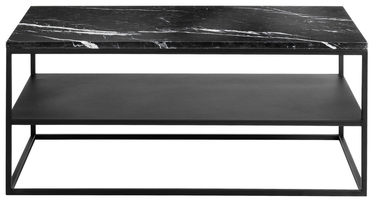 COUCHTISCH in Metall 100/60/41,5 cm  - Schwarz, Design, Stein/Metall (100/60/41,5cm) - Johann Jakob