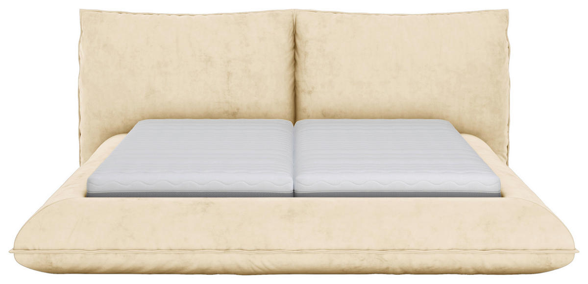 POLSTERBETT 180/200 cm,  in Beige,  - Beige/Schwarz, Design, Textil/Metall (180/200cm) - Belluti