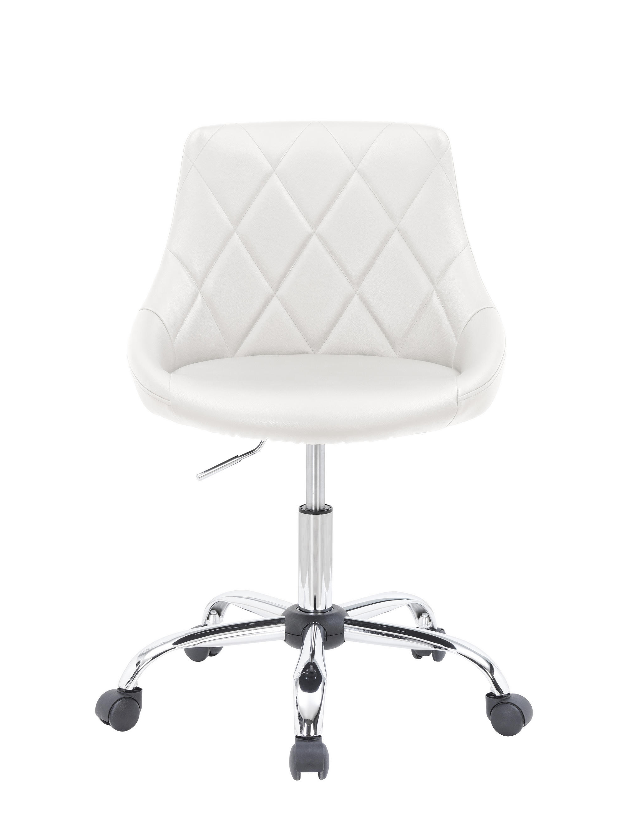 SNURRSTOL UNGDOM i läderimitation vit, kromfärg - vit/kromfärg, Klassisk, metall/textil (55/78-90/56cm) - Carryhome