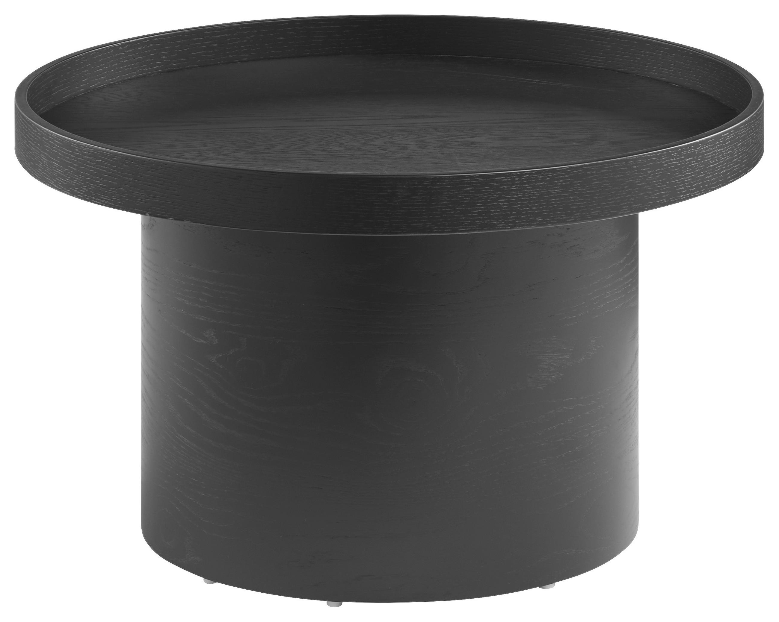 COUCHTISCH Eiche furniert 60/60/36 cm rund Schwarz  - Eichefarben/Schwarz, Design, Holz (60/60/36cm) - Musterring