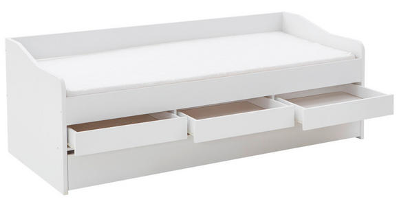 AUSZIEHBETT 90-180/200 cm in Weiß - Weiß, KONVENTIONELL, Holz/Holzwerkstoff (90-180/200cm) - Carryhome
