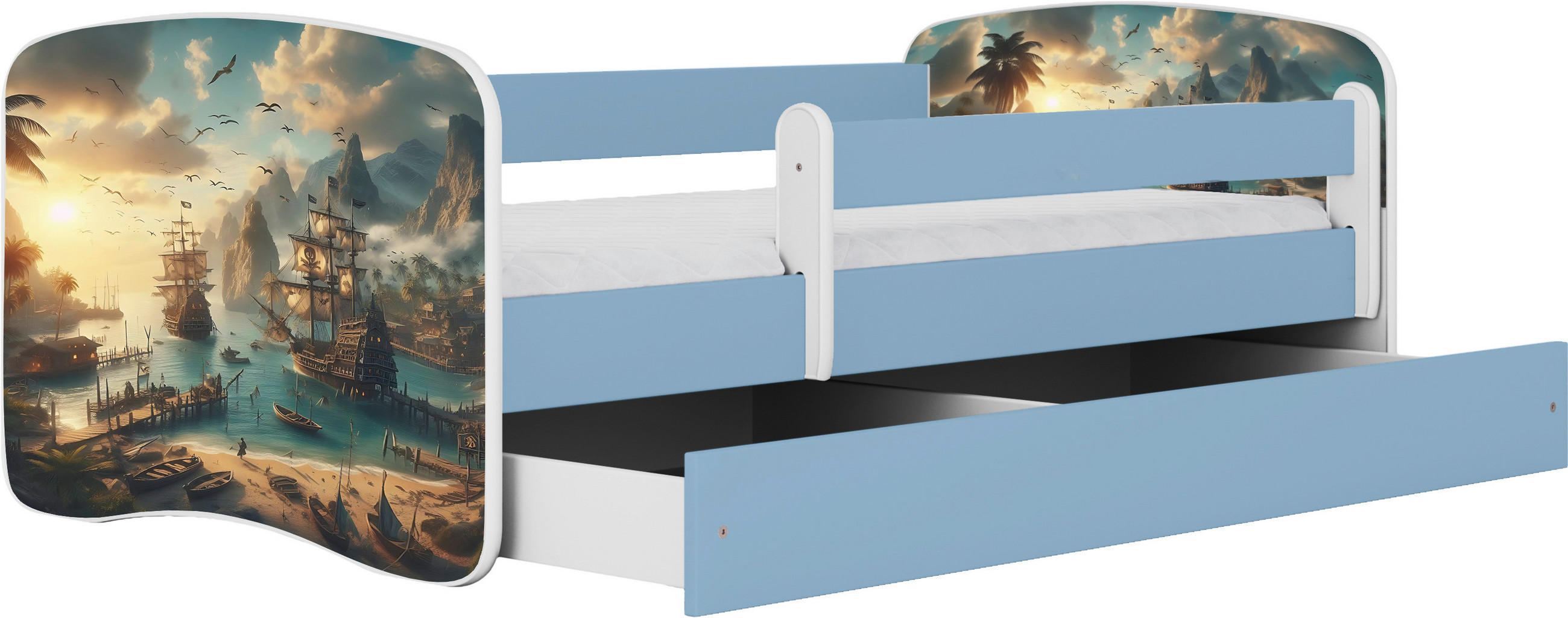 KINDER-/JUNIORBETT - Blau/Birkefarben, MODERN, Holz/Holzwerkstoff (80/160cm) - MID.YOU