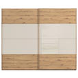 SCHWEBETÜRENSCHRANK 271/223/68 cm 2-türig Champagner, Eiche Artisan  - Champagner/Eichefarben, Design, Glas/Holzwerkstoff (271/223/68cm) - Xora