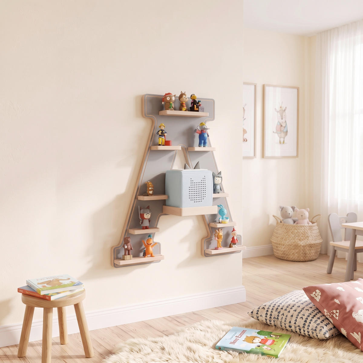KINDERREGAL  - Grau, Modern, Holzwerkstoff (49/54/19cm) - Livetastic