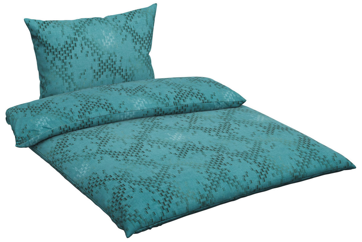 BETTWÄSCHE Atelier Makosatin 140/200 cm  - Grün, KONVENTIONELL, Textil (140/200cm) - Estella