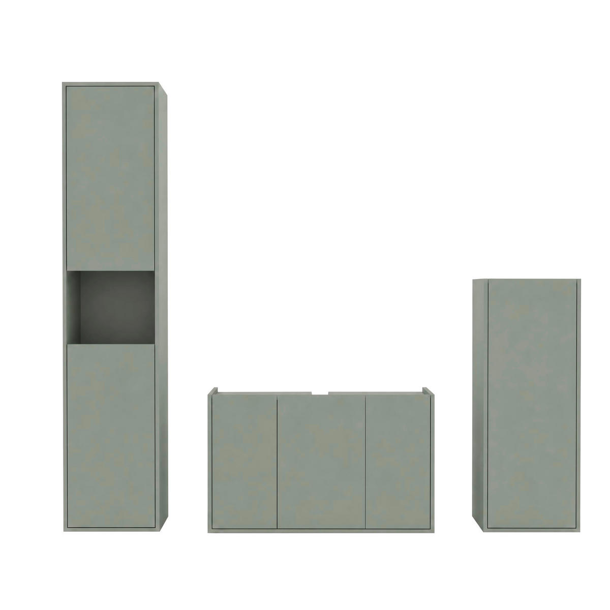 WASCHBECKENUNTERSCHRANK 98/62/35 cm  - Schilfgrün/Schwarz, Trend, Holzwerkstoff/Kunststoff (98/62/35cm) - MID.YOU