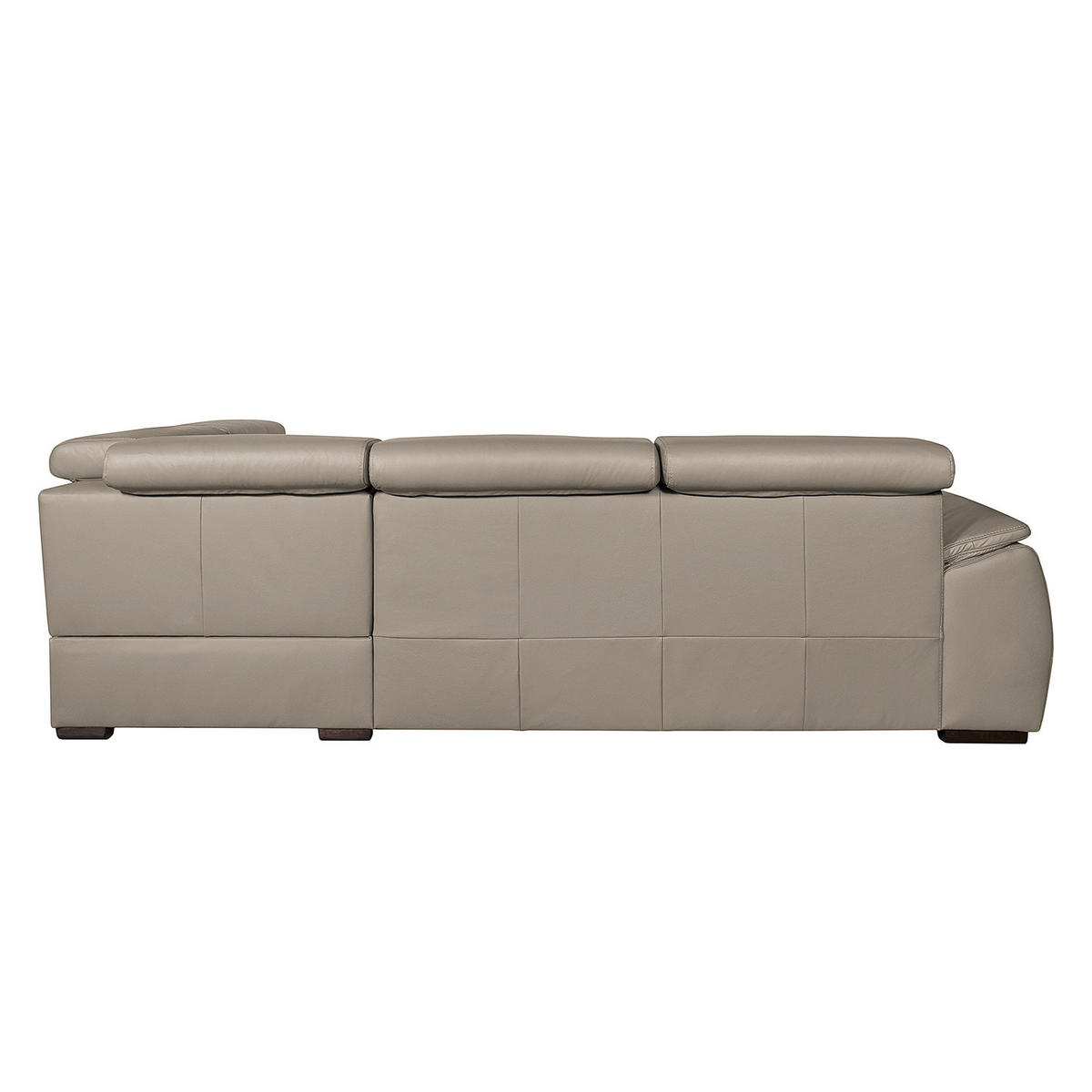 ECKSOFA Hellgrau Echtleder  - Wengefarben/Hellgrau, Design, Leder/Holz (265/211cm) - Livetastic