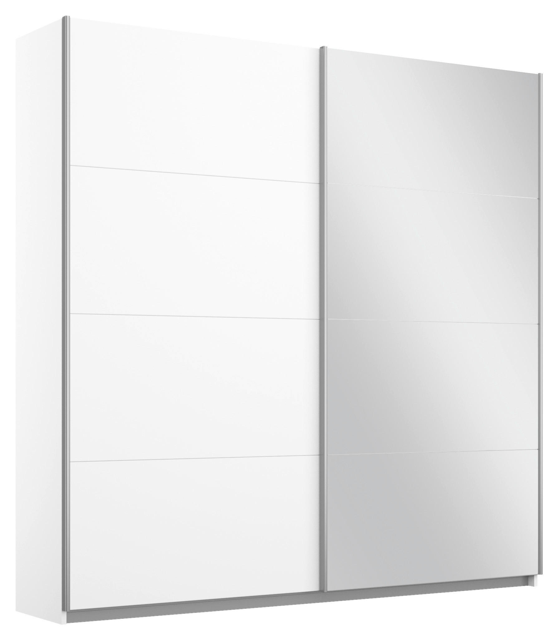 SCHWEBETÜRENSCHRANK Weiss  - Weiss/Alufarben, Modern, Holzwerkstoff/Metall (181/230/62cm) - Rauch Möbel