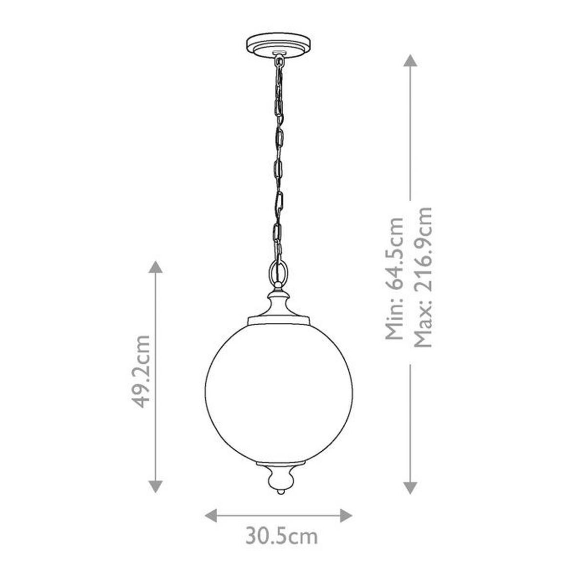 HÄNGLAMPA Parkman 30.5 /64.5  cm  - nickelfärgad, Klassisk, metall/glas (30.5 /64.5 cm) - Elstead Lighting