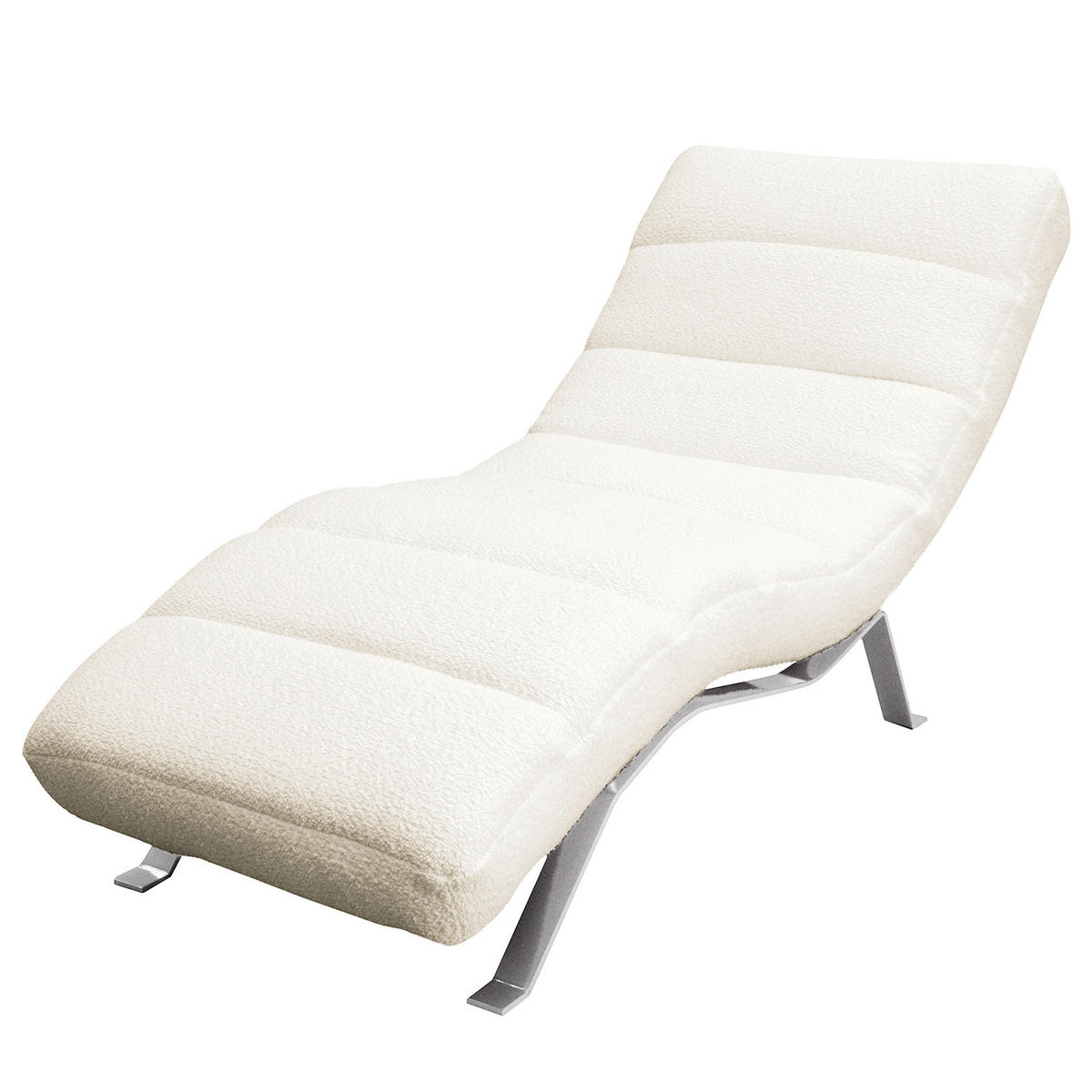 RELAXLIEGE SWING Bouclé Weiß  - Silberfarben/Weiß, Design, Textil/Metall (65/65-95/171cm) - Livetastic