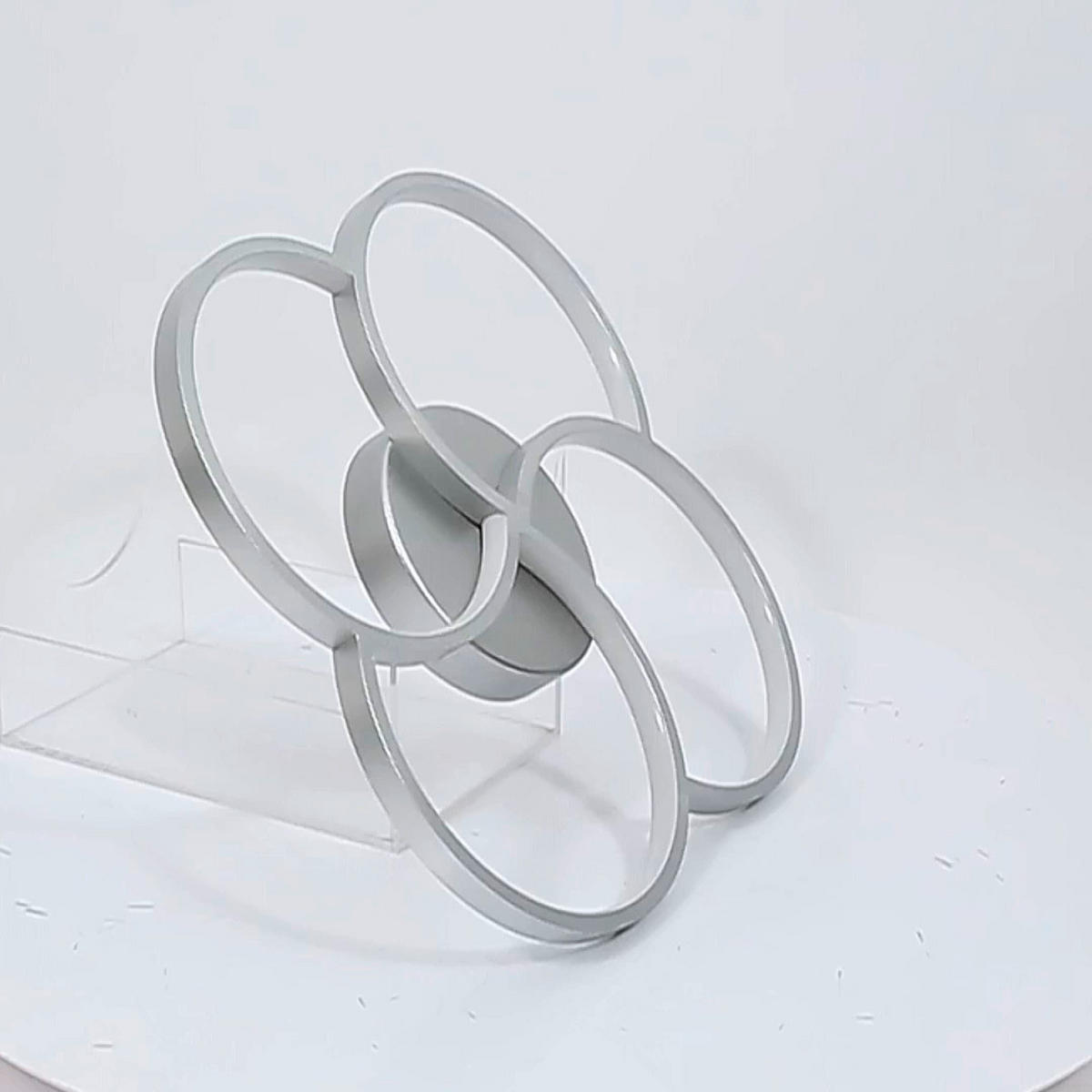 DECKENLEUCHTE 52/5,5 cm   - Silberfarben/Weiß, Trend, Kunststoff/Metall (52/5,5cm) - Novel