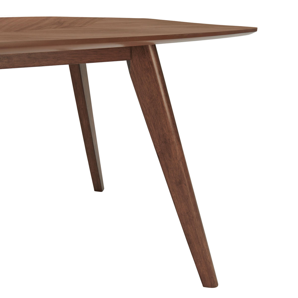 ESSTISCH Kautschukholz furniert formgebogen Walnussfarben  - Walnussfarben, LIFESTYLE, Holz/Holzwerkstoff (180/90/75cm) - Livetastic