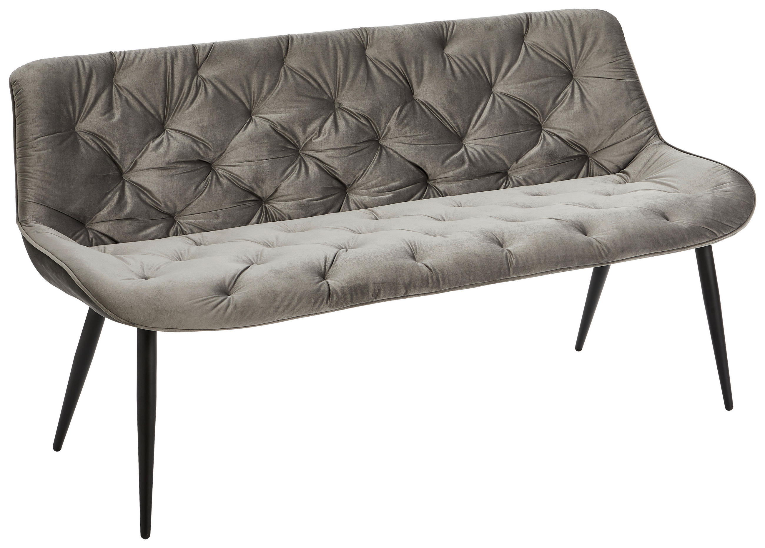 SITZBANK in Holz, Metall, Textil Grau, Schwarz  - Schwarz/Grau, MODERN, Holz/Textil (160/84/69cm) - Livetastic