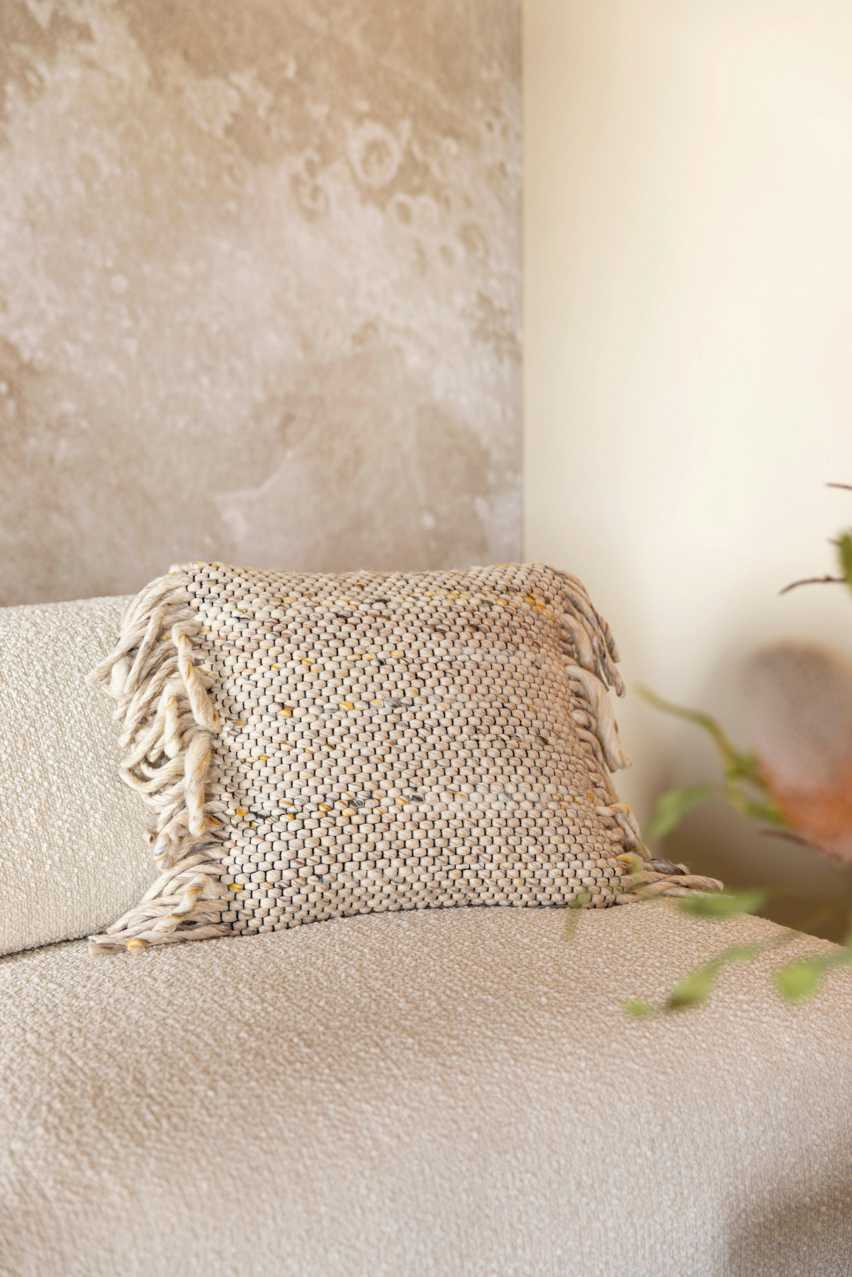 ZIERKISSEN 45/45 cm - Gelb/Beige, Trend, Textil (45/45cm) - Zuiver