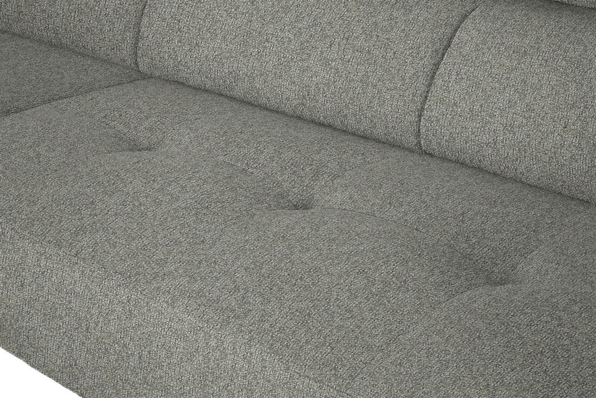 ECKSOFA in Struktur Hellgrau  205/280 cm  - Hellgrau/Schwarz, Design, Textil/Metall (205/280cm) - Xora