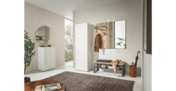 GARDEROBENBANK  in 109/43/42 cm  - Eichefarben/Anthrazit, Design, Holz/Metall (109/43/42cm) - Johann Jakob