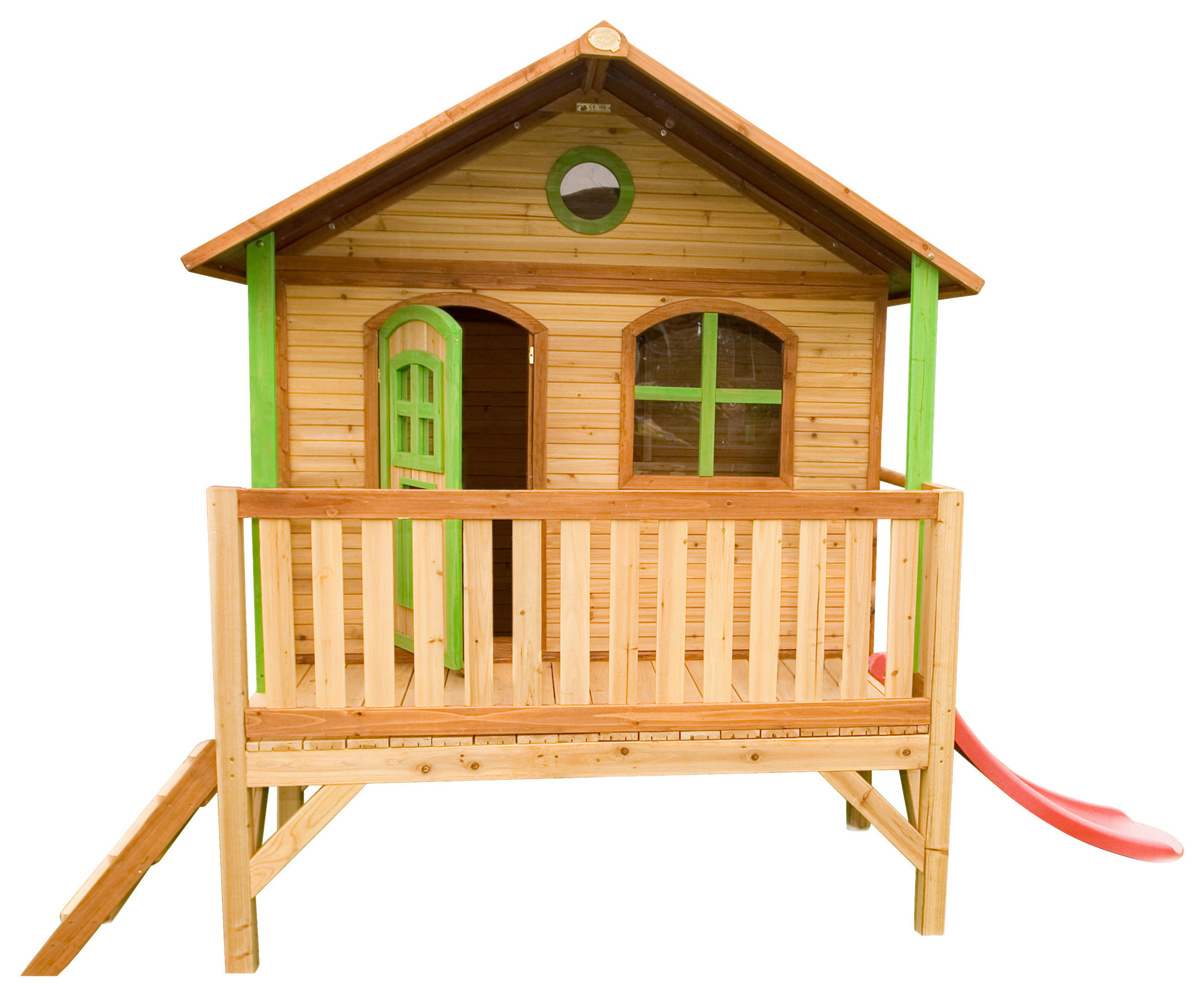 SPIELHAUS 349/233/212 cm  - Weiss/Rot, Konventionell, Holz/Kunststoff (349/233/212cm)