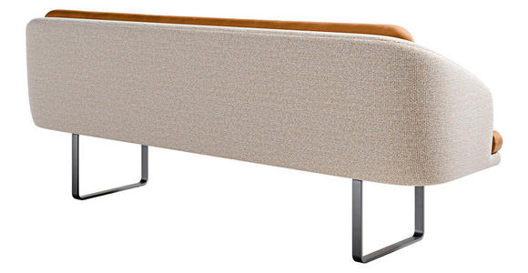 SITZBANK 255/89/68 cm Velours, Flachgewebe Beige, Rostfarben Metall  - Rostfarben/Beige, Design, Textil/Metall (255/89/68cm) - Dieter Knoll