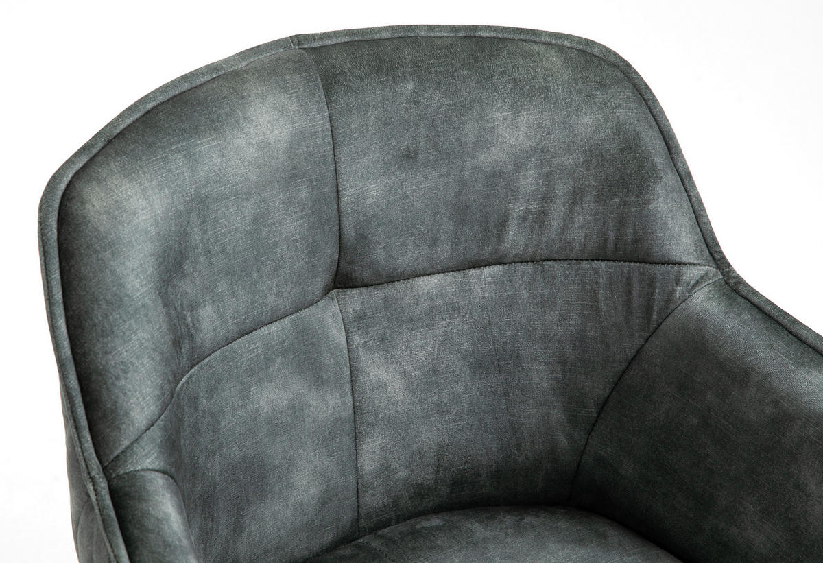 DREHSTUHL  in Samt Grün  - Schwarz/Grün, MODERN, Kunststoff/Textil (57/91/58cm) - MID.YOU