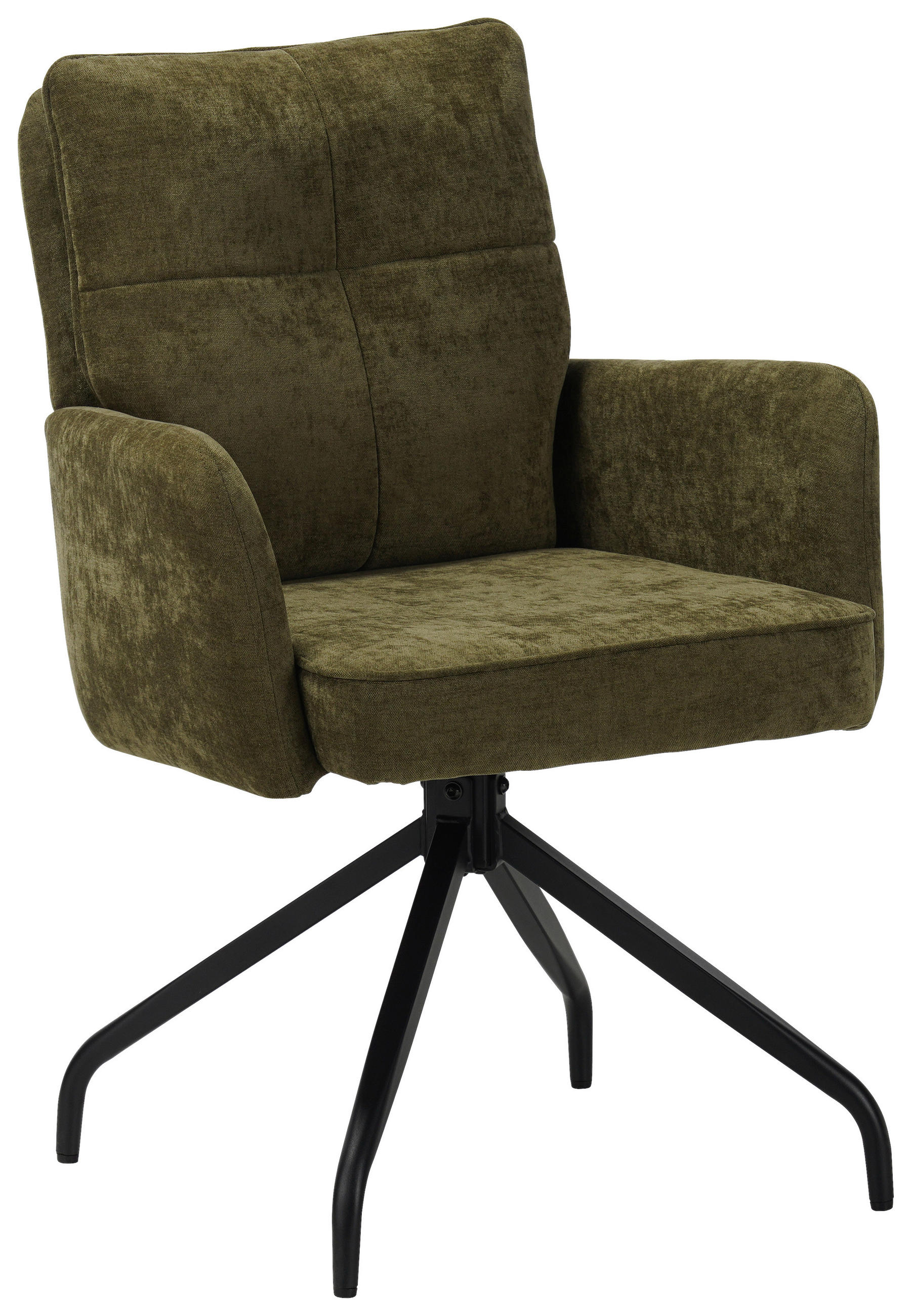 ARMLEHNSTUHL  Sitzfläche 180° drehbar Mikrofaser  - Schwarz/Grün, Design, Textil/Metall (60/90/68cm) - Carryhome