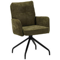 ARMLEHNSTUHL  Sitzfläche 180° drehbar Mikrofaser  - Schwarz/Grün, Design, Textil/Metall (60/90/68cm) - Carryhome