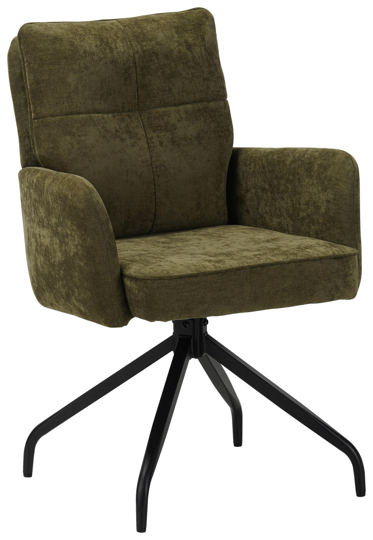 ARMLEHNSTUHL  Sitzfläche 180° drehbar Mikrofaser  - Schwarz/Grün, Design, Textil/Metall (60/90/68cm) - Carryhome