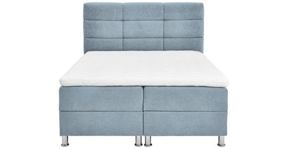 BOXBETT 140/200 cm in Türkis - Türkis/Chromfarben, KONVENTIONELL, Textil/Metall (140/200cm) - Carryhome