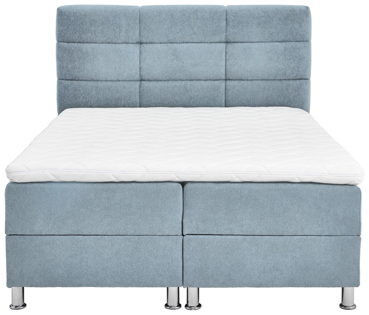 BOXBETT 180/200 cm  in Türkis  - Türkis/Chromfarben, KONVENTIONELL, Textil/Metall (180/200cm) - Carryhome