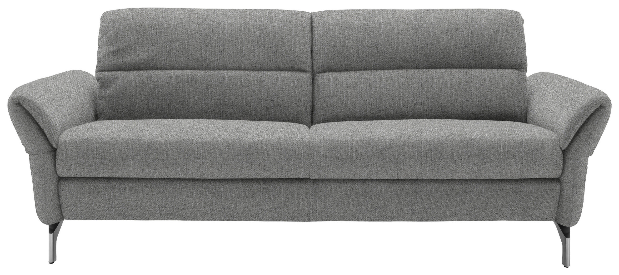 2,5-SITZER Flachgewebe Hellgrau  - Hellgrau/Nickelfarben, Design, Textil/Metall (212/87/100cm) - Schöner Wohnen