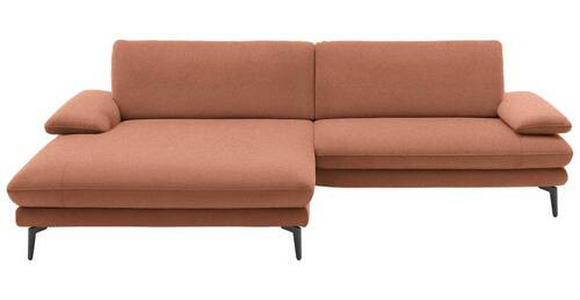 ECKSOFA Orange Webstoff  - Schwarz/Orange, Design, Textil/Metall (184/284cm) - Dieter Knoll