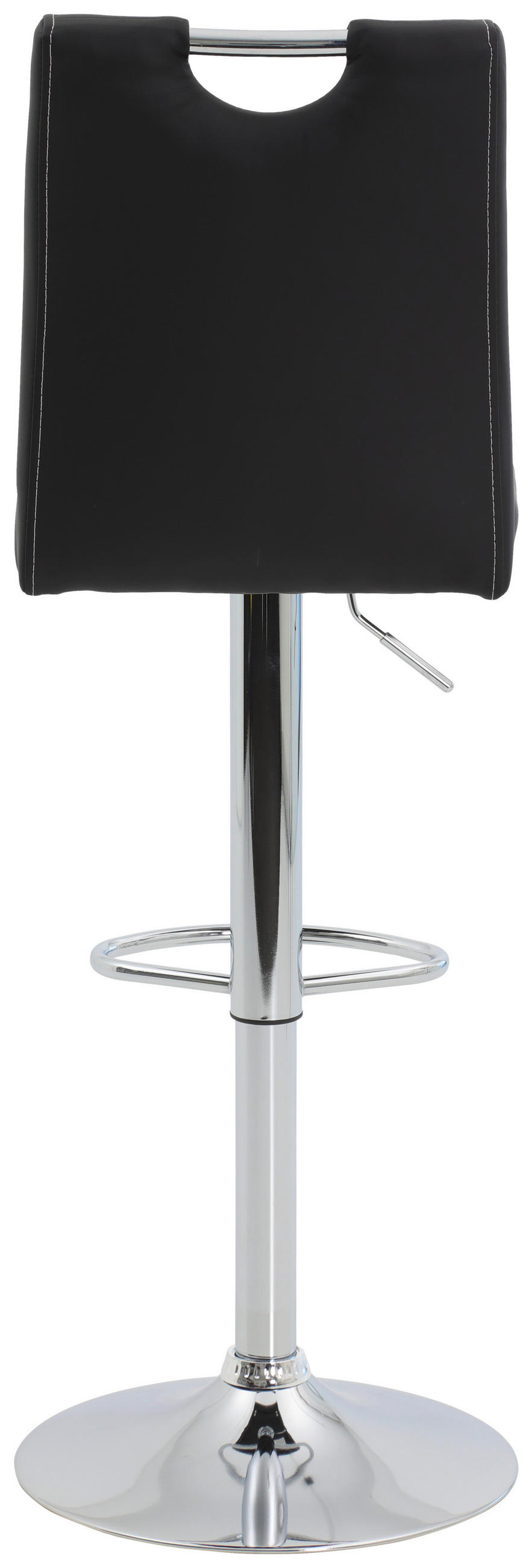 BARHOCKER-SET Lederlook Schwarz Stahl Sitzfläche 360° drehbar, mit Griff  - Chromfarben/Schwarz, MODERN, Textil/Metall (38/97-119/50cm) - MID.YOU