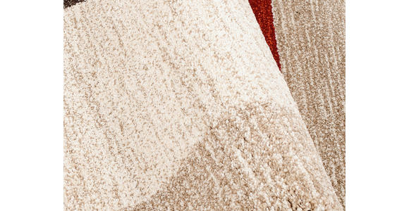 WEBTEPPICH 65/130 cm Palazzo Bloc Braun, Rot, Beige  - Beige/Rot, KONVENTIONELL, Textil (65/130cm) - Novel