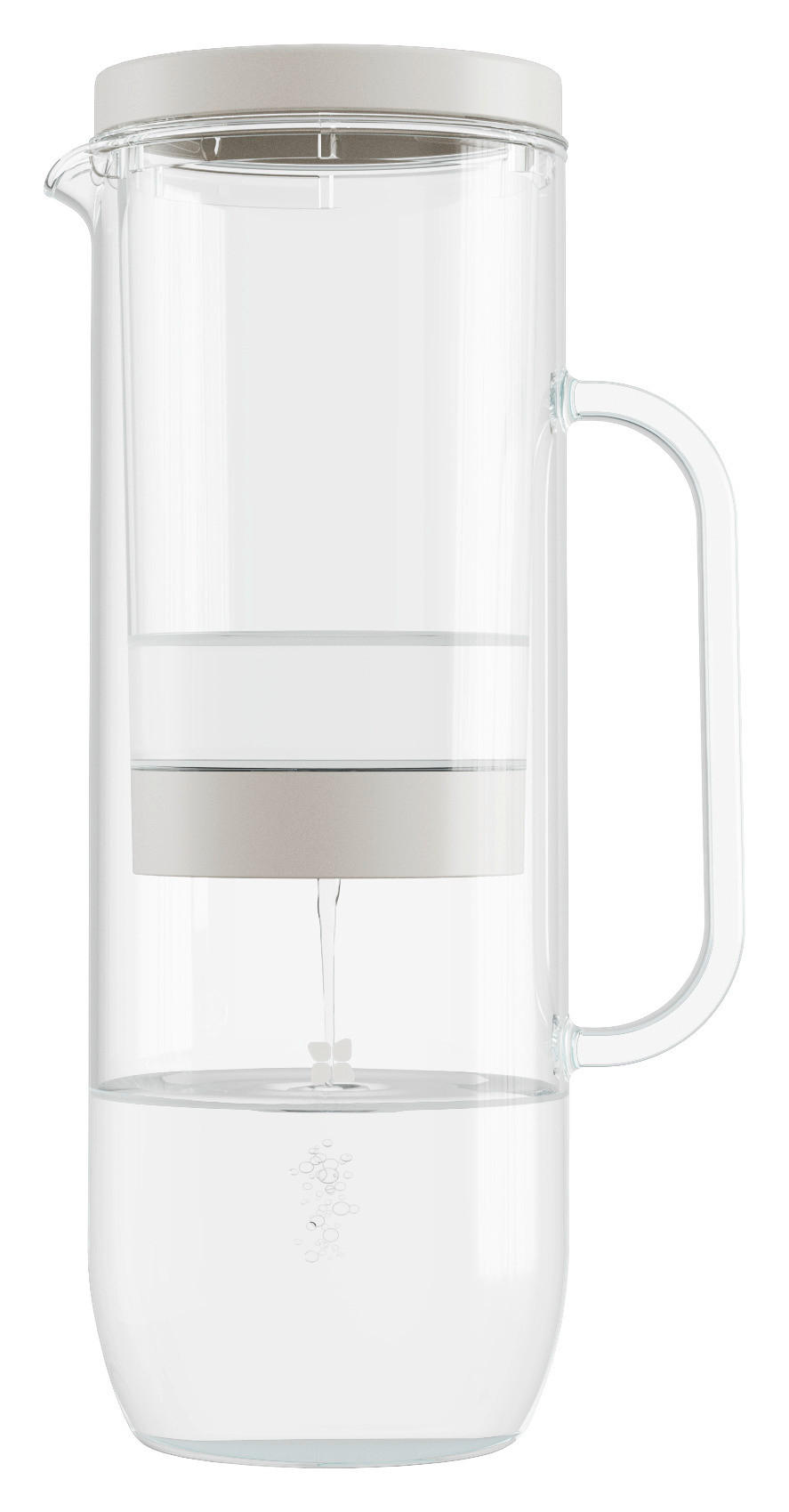 TISCHWASSERFILTER Lucy Klar, Weiß  - Klar/Weiß, Trend, Glas/Kunststoff (2l) - waterdrop