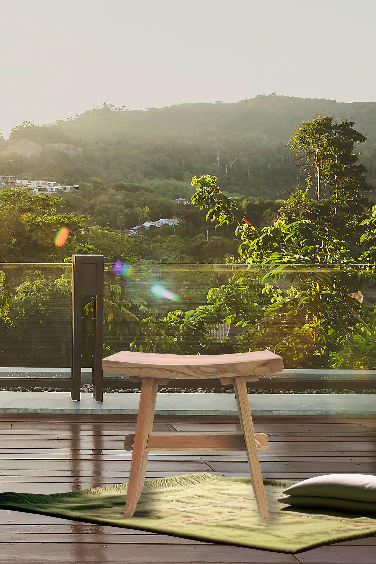 GARTENHOCKER  - Naturfarben, Design, Holz (45/45/25cm) - Livetastic