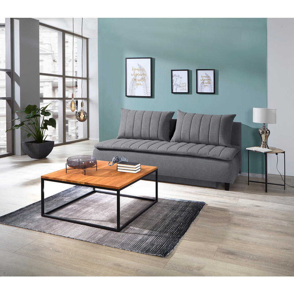 Thumbnail - Mid.you Boxspringsofa, Dunkelgrau, Textil, Buche, 3-Sitzer, Füllung: Polyetherschaumkern, Silikon, 208x102x96 cm, Made i...