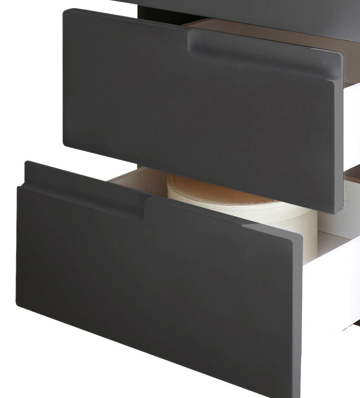 NACHTSCHRANK  - Graphitfarben/Schwarz, MODERN, Holzwerkstoff/Kunststoff (46,2/60,9/40cm)