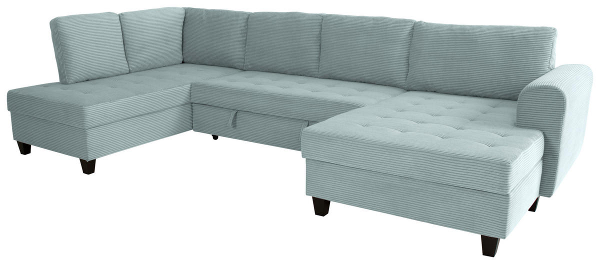 WOHNLANDSCHAFT MORITZ Graugrün Cord  - Graugrün, Trend, Textil (178/324/155cm) - P & B