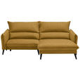 ECKSOFA in Velours Gelb  238/170 cm  - Gelb/Schwarz, Design, Holz/Textil (238/170cm) - Carryhome