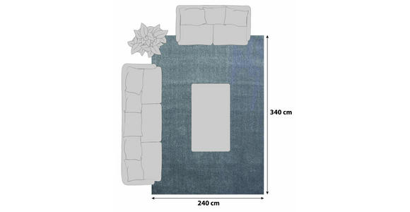 HOCHFLORTEPPICH 240/340 cm ATA 7000  - Hellgrau, Design, Textil (240/340cm) - Novel