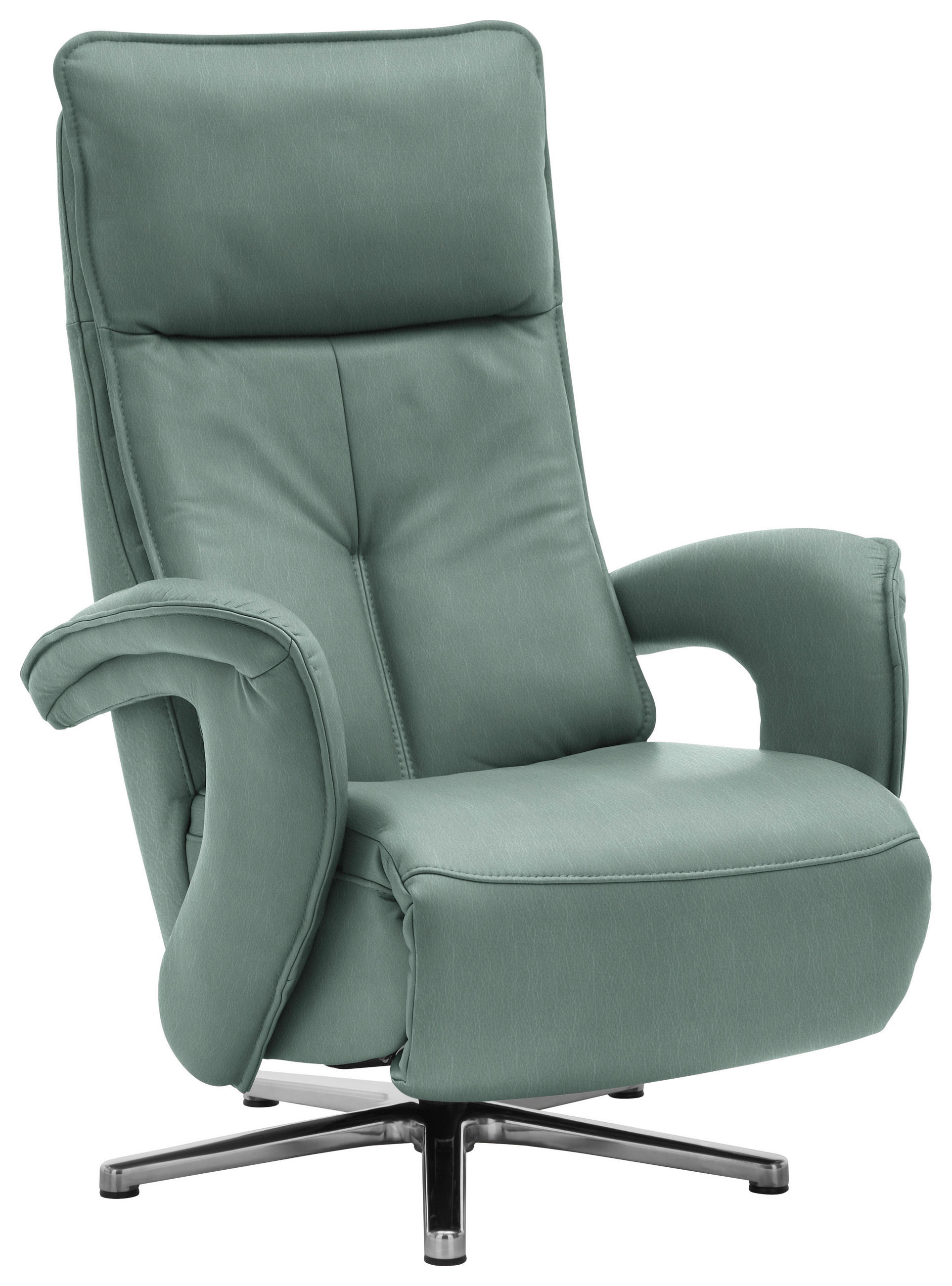 RELAXSESSEL in Leder Opal  - Chromfarben/Opal, Design, Leder/Metall (77/110/87cm) - Valdera