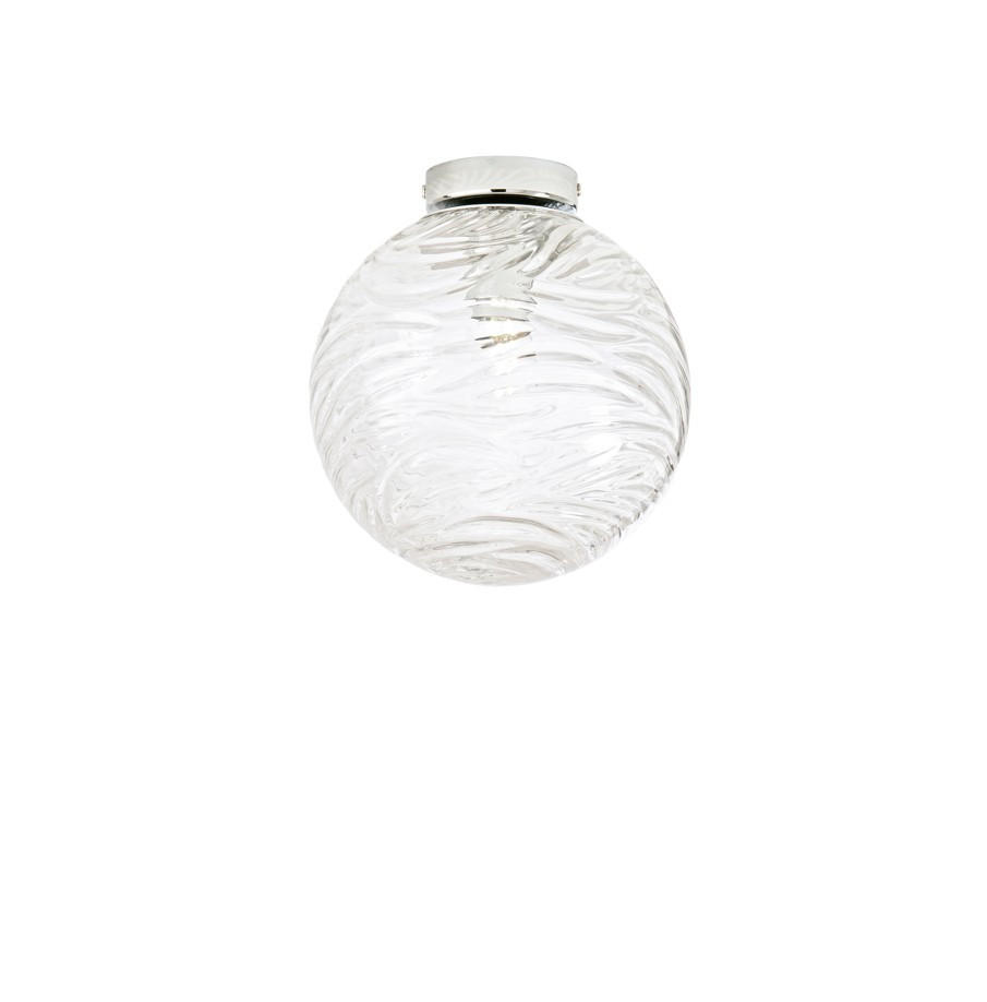 DECKENLEUCHTE Luce Ambiente e Design 25/25 cm   - Chromfarben/Weiß, LIFESTYLE, Glas/Metall (25/25cm)
