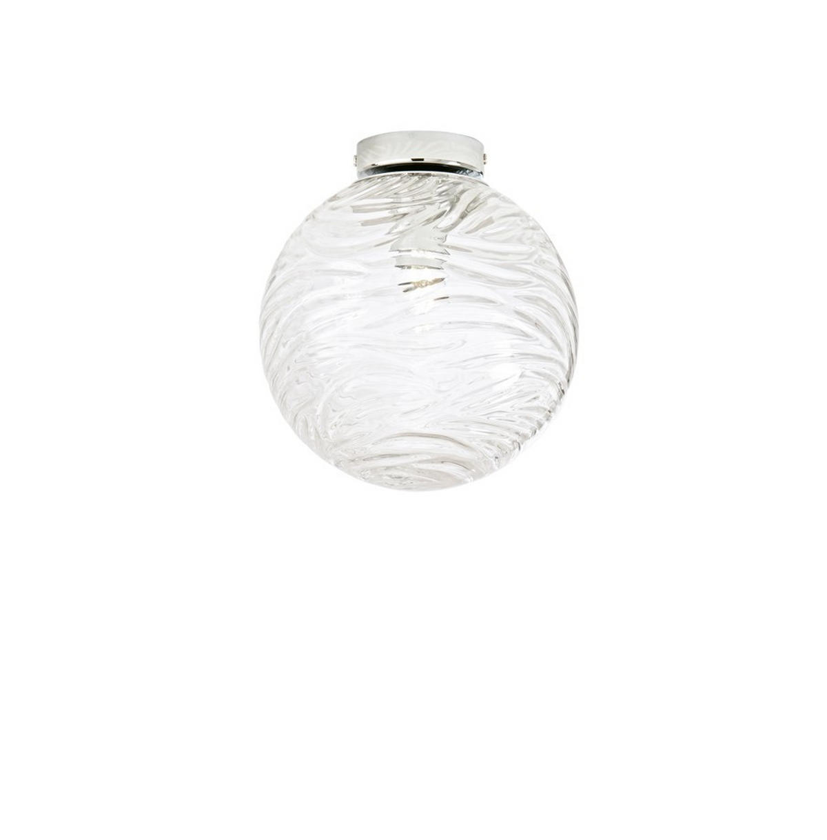 DECKENLEUCHTE Luce Ambiente e Design 25/25 cm   - Chromfarben/Weiß, LIFESTYLE, Glas/Metall (25/25cm)