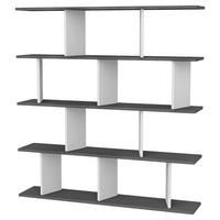 REGAL  130/137/25 cm  - Weiss/Anthrazit, Design, Holzwerkstoff (130/137/25cm) - Livetastic