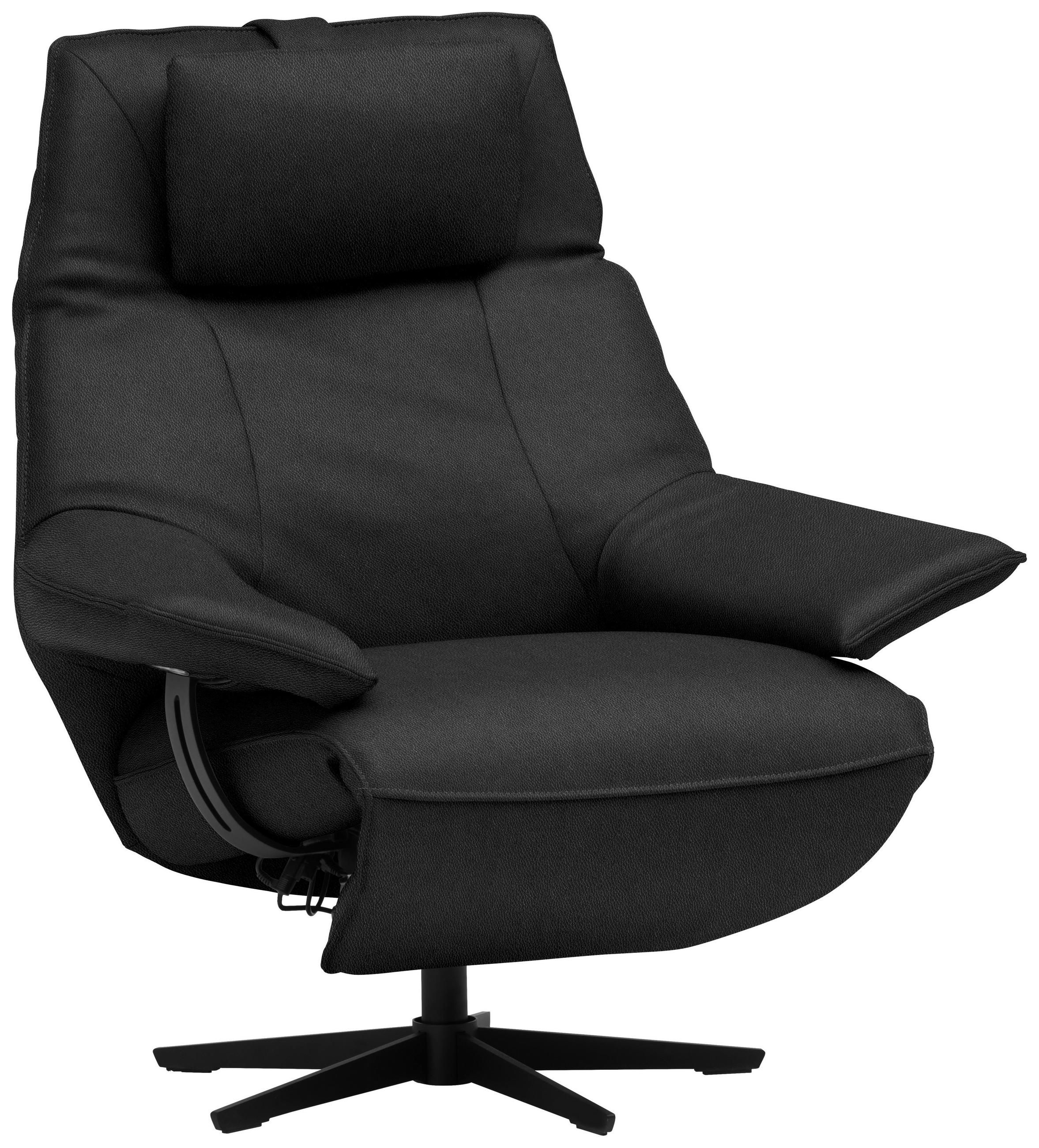 RELAXSESSEL in Leder Schwarz  - Schwarz, Design, Leder/Metall (92/79/82cm) - Dieter Knoll