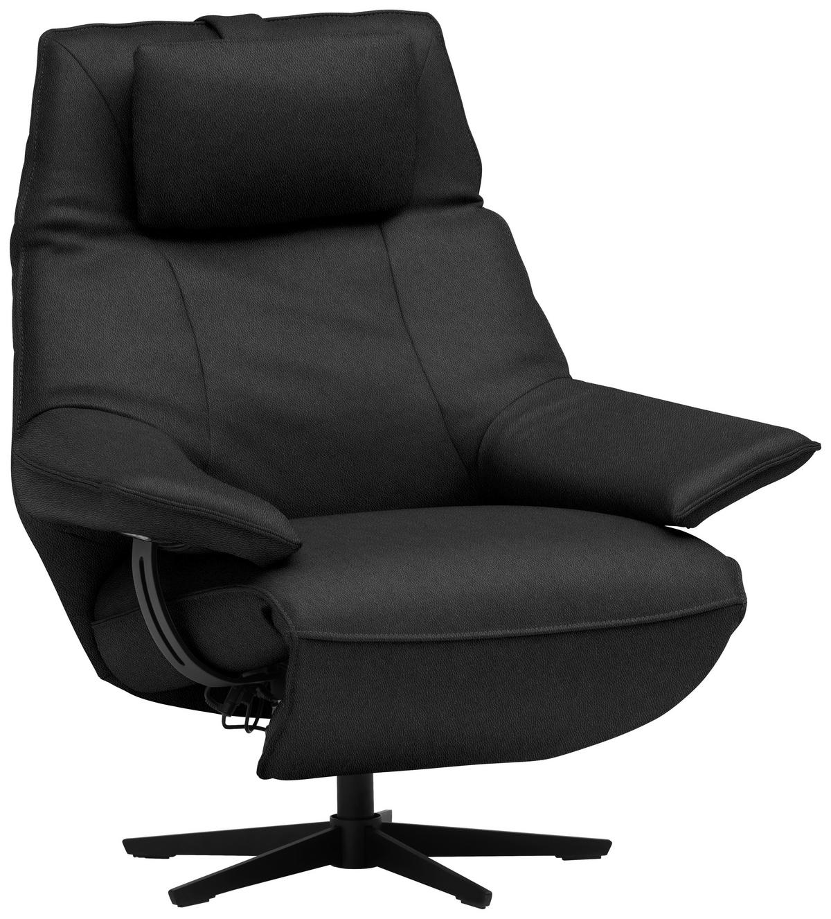 RELAXSESSEL in Leder Schwarz  - Schwarz, Design, Leder/Metall (92/79/82cm) - Dieter Knoll