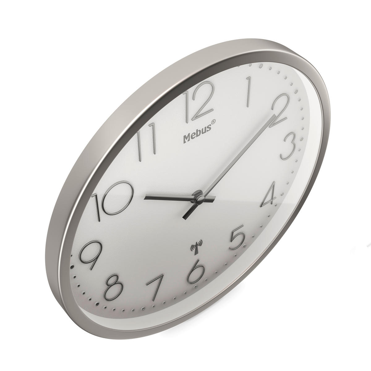 WANDUHR Weiß, Silberfarben  - Silberfarben/Weiß, Basics, Kunststoff (25cm)