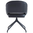 ARMLEHNSTUHL  Sitzfläche 360° drehbar, automatische Rückholfunktion  Echtleder  - Schwarz, Design, Leder/Metall (61/81/66cm) - Dieter Knoll