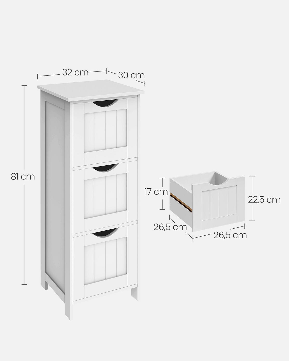 MIDISCHRANK 32/81/30 cm  - Weiß, MODERN, Holzwerkstoff (32/81/30cm) - MID.YOU