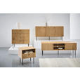NACHTSCHRANK 50/50/40 cm  - Eichefarben/Schwarz, Design, Holzwerkstoff/Metall (50/50/40cm) - Carryhome